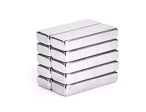 MAGNETICKS 10 Pieces of 30mm x10mm x 5mm Block Shape - Chrome Finish