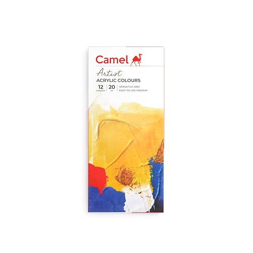 Camel Acrylic Color Box - 20ml Tubes, 12 Shades