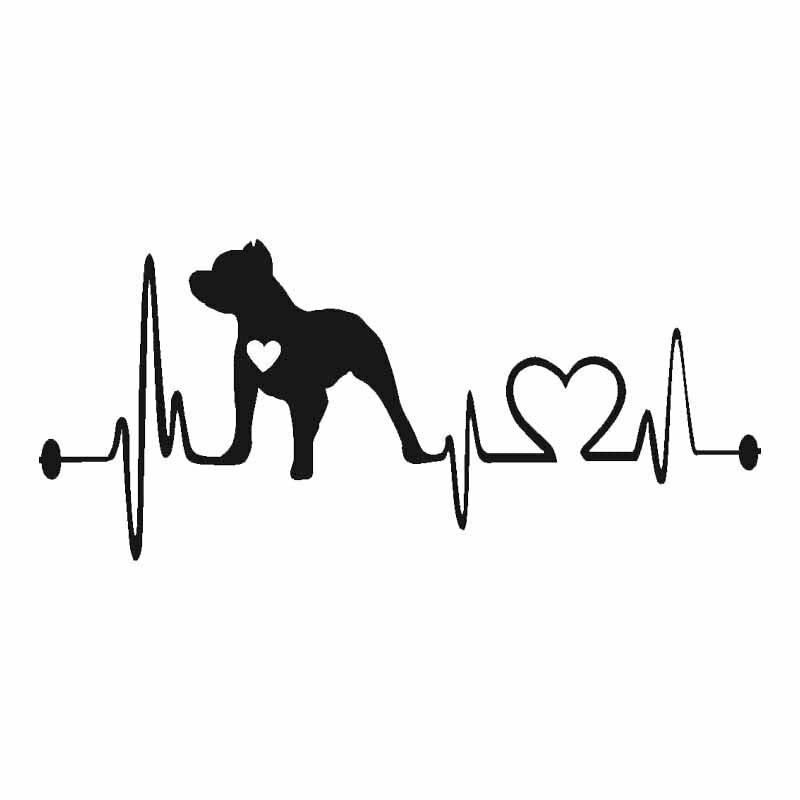 GADGETS WRAP Vinyl Wall Decal Sticker Pitbull Heartbeat Lifeline Car Decoration