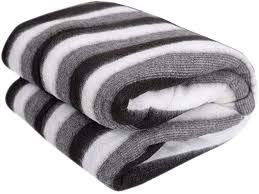 PPS Double-Bed Fleece Blankets (Multicolor, 200TC, Full-Length, Black and White)