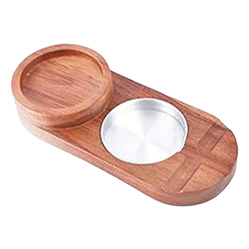 MERISHOPP™ 2 in 1 Wooden Cigar Ashtray Holder Tray Gifts for Office Boyfriend Husband Round