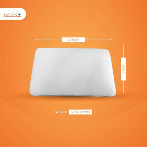 Switch-off Smart Adjustable Memory Slim Pillow Pillow,Discover The Perfect Pillow for Your Best Night's Sleep (17X27Inch) (Pack of 2)