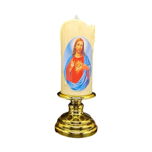 ATORSE® Flameless Electronic Candles Lamp LED Prayer for Larterns Wedding Decoration Jesus