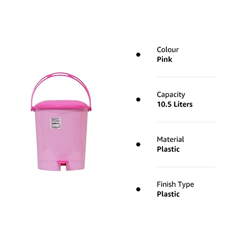 More Essentials Plastic Pedal Dustbin asso Big nos,Pink