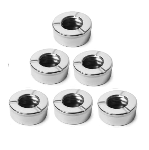 Ashtray for Cigarette Steel Holder Tray with Lid for Home,Office Bar Silver Silver Stainless Steel Ashtray (Pack of 2)