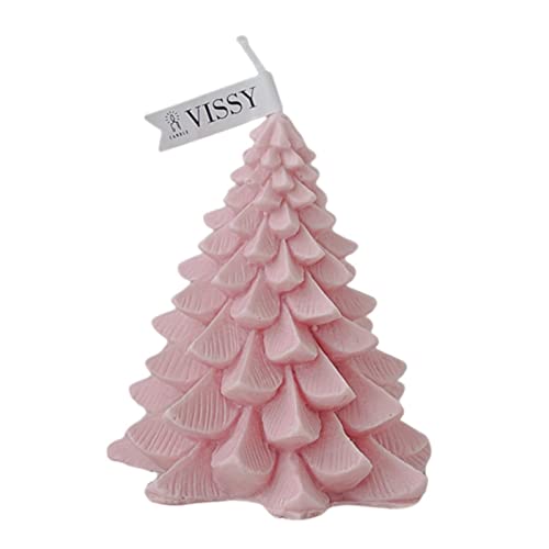 SAZ DEKOR Christmas Tree Wax Scented Candle Creative Curve Home Decor Prop Skin Pink