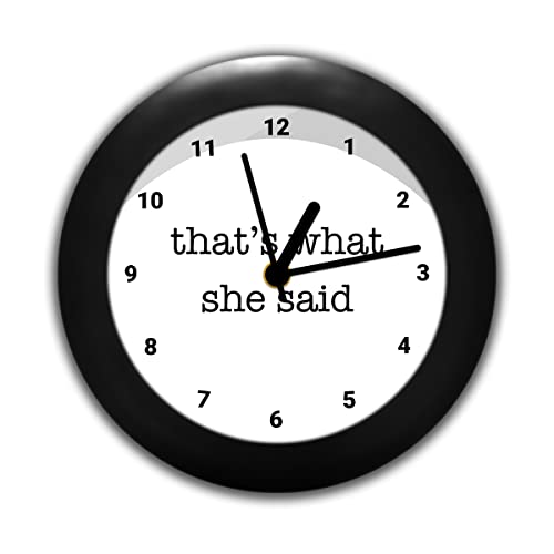 Epic Stuff - The Office - That's What she Said Design Plastic Round Table Clock (with Numbering) - Best Gifts for The Office Fans/Best Accessory for Home and Office Decor