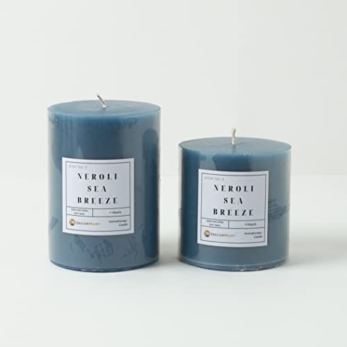 The Decor Mart Nerouli Sea Breeze Scented Candles Set of 2 (Medium, Small)