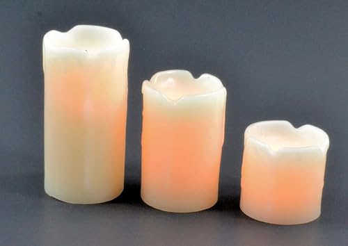 The Decor Affair Tranquil Harmony LED Candle Trio: Smokeless, Dripless, Eco-Friendly, Home Decor Lights, Pack of 3, White