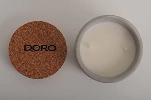 Doro Aromatic Premium Soy Wax Candle, Gray (Scents - Apple Cinnamon, Honeysuckle, Cupcake, Firewood) Ceramic, Burn time 25-30 hrs, Double Wick, 225 GMS (Cool Water (Fresh Collection))