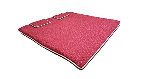 Bio Magnetic Mattress 5 * 6 FT with 2 Pillow and 1 Magnetic Hand Belt Clour:-Maroon