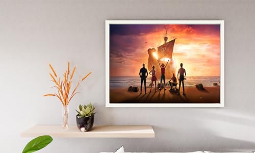 VERRE ART Printed Framed Canvas Painting for Home Decor Office Wall Studio Wall Living Room Decoration (14x10inch White Floater) - One Piece Netflix 2023 TV Series