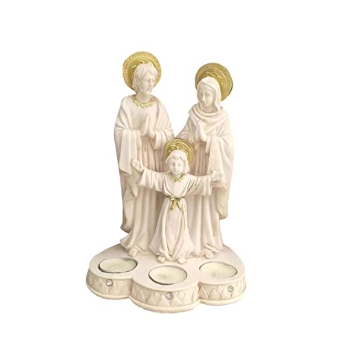 CALANDIS® Holy Family Resin Statue Tea Lights Candles Cabinet Nativity Scene Figurines | 1 Nativity Set Scene Figure