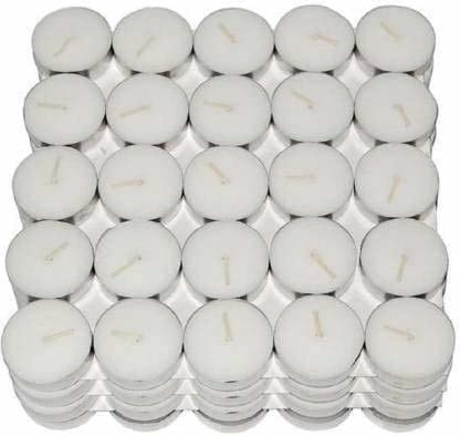 AL Asian Lily White Wax Tealight Candles (Unscented, Set of 100)