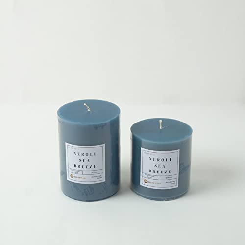 The Decor Mart Nerouli Sea Breeze Scented Candles Set of 2 (Medium, Small)