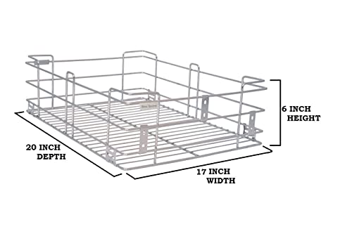 BLOO BASKET Stainless Steel 202 Modular Kitchen Basket Utensil'S Drawer Wired Set Of 6 (Size : 17 Inch Width X 20 Inch Depth) Silver