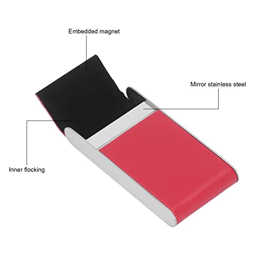 Cigarette Carrying Case, Textured Inner Protective Cigarette Holder for Outdoor Stainless Steel Cigarette Holder (Red)