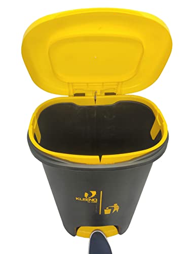 Cello Plastic Pedal Step-On Garbage Dustbin 50 Ltr, Black-Yellow