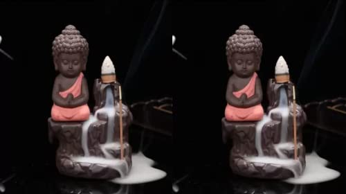 Becooper Handicraft Buddha Smoke Backflow Fountain with 10 Free Smoke Orange