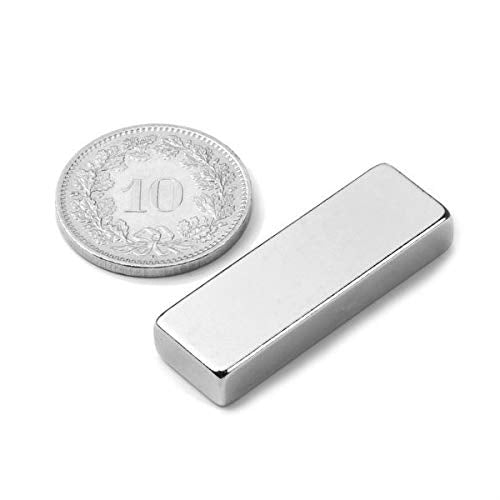 MAGNETICKS 10 Pieces of 30mm x10mm x 5mm Block Shape - Chrome Finish