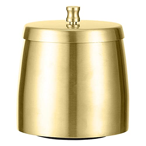 SECRET DESIRE™ Windproof Ashtray with Lid Stainless Steel Rainproof for Smoking Smokers Gold