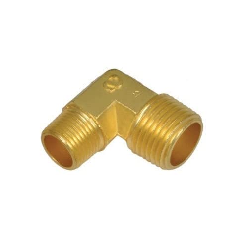 PMW - Reducing Male Elbow - Pack of 1 - Male Thread Brass Reducing Elbow (BSP) (3/8")