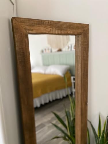 THE SARA ENTERPRISES Wooden Wall Mirror Frame Size (24x60) Inch Colour (Brown) Only Frame with Out Mirror Royal Wood Design Big Mirror Framre