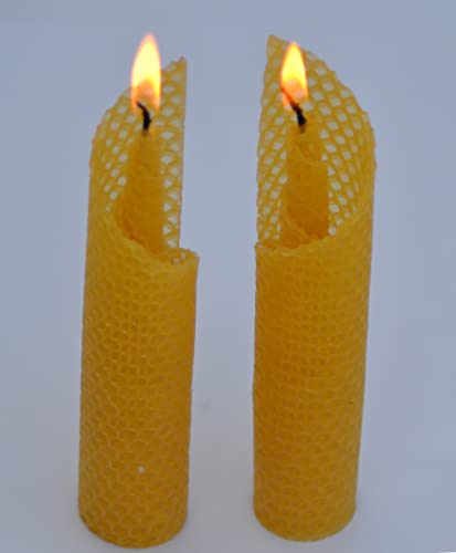 Beeswax Moonlight Candles (Yellow, Pack of 12) Pure Beeswax,100% Natural,Candles for Party Decoration, Diwali, Wedding, Candlelight Dinners, Valentine's Day, Home Decoration, Natural Scented.