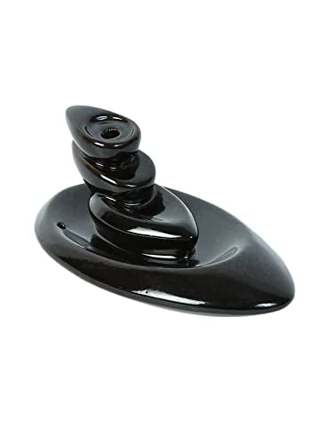 TAYHAA Black Resin Smoke Fountain with Backflow Incense Cone