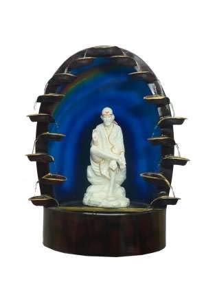 Waahkart Beautiful Multistep Diya Fountain with White Sai Baba