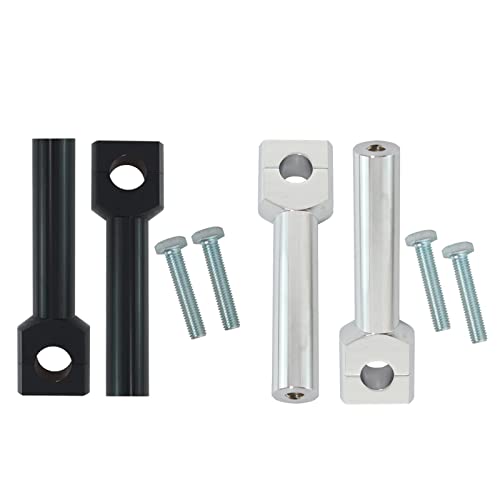 UJEAVETTE Motorcycle Handlebar Riser Kit 22/25mm Universal for Motocross Silver 22MM
