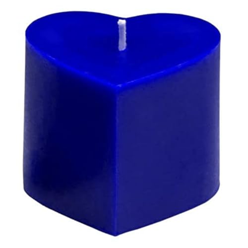 100% Pure Wax Light Scented Designer Heart Shape Blue Pillar Candle for Home Decoration/Diwali Decoration/Romantic Dinner/Spa Candle/Valentine Candle/Birthday Candle, 3"x3", 40 Hours, Pack of 1