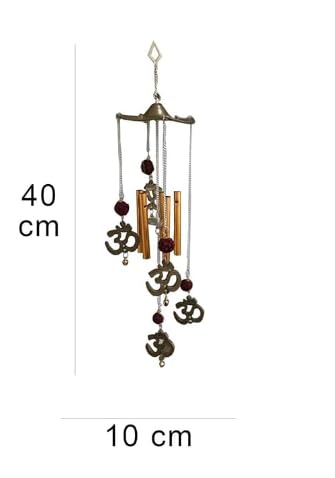 SDT Metal Wood Bamboo Ceramic Wind Chime (40 x 10 cm, Multicolour)