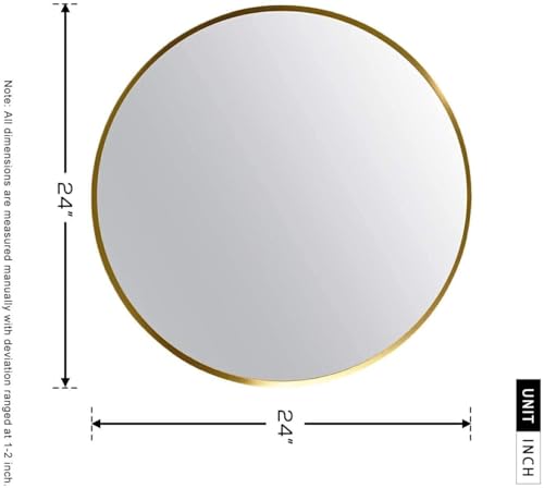 Wicker Design KDL Round Shape LED Light Decorative Interior 24' x 24' Inch Bathroom Mirror (Nature Finish : Polished)