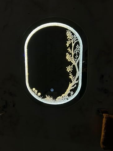 ARANAUT Arvind Sanitary Diamond Capsule Shaped Led Mirror with Touch Sensor. Golden Light Mirror.