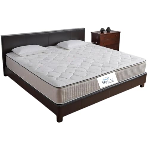 Skyline Orthopeadic Bonnell Spring Mattress | 5 Years Warrenty | Super Soft Foam,American Knitted Cloth,Bonnell Spring,Euro Top | (75x60x10 Inches, Queen)