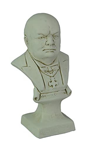 Things2Die4 Museum White Finish Winston Churchill Bust Statue