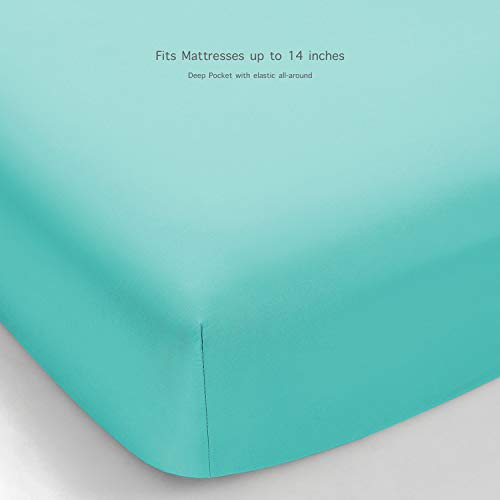 BASIC CHOICE 6 Piece Sheet Set - Luxury Soft 2000 Series Wrinkle & Fade Resistant Bed Sheets - Queen, Turquoise