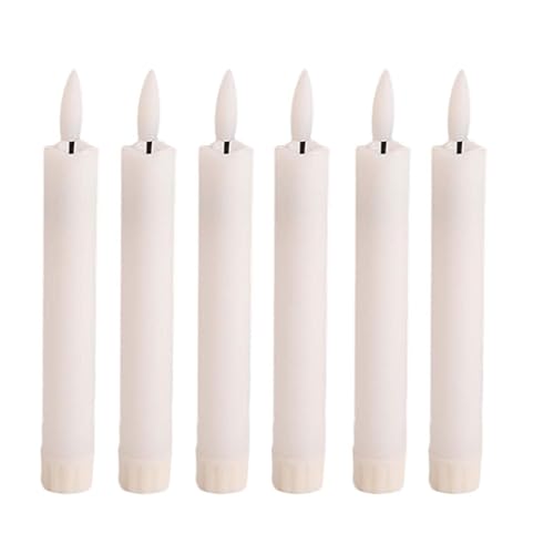 SAZ DEKOR 6X LED Pillar Candles Decor Flameless Candles for Holiday Halloween New Year White