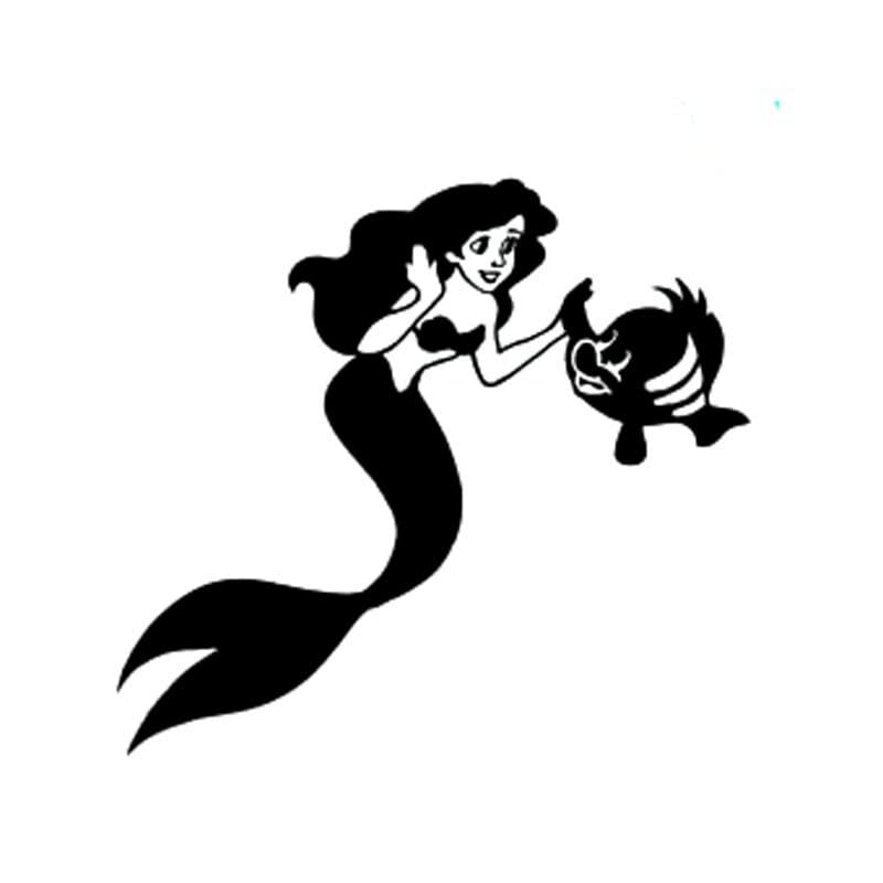 GADGETS WRAP Vinyl Wall Decal Sticker eautiful Little Mermaid and Flounder Vinyl Car