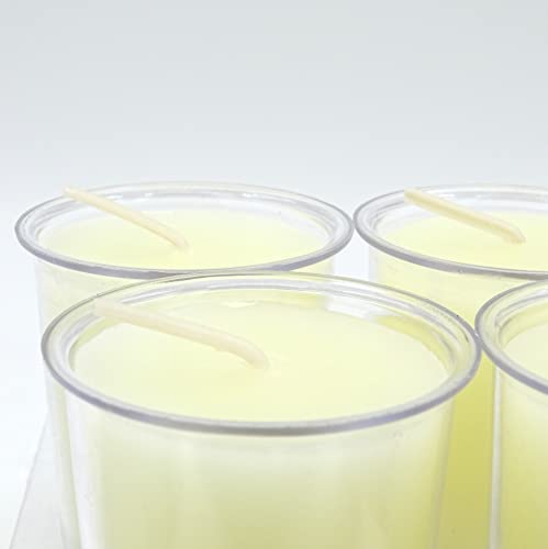 100% Pure Beeswax 15-Hour Votives Ivory Candles in Cup, Organic Hand Made (Set of 3)