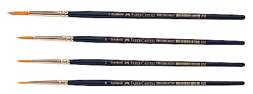 Faber-Castell Paint Brush Set - Round, Pack of 4 (Navy Blue)