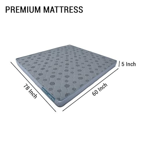 Rest Long Dr Ortho Bonded Foam Mattress Quilted Knitted Grey Orthopedic Mattress | Reversible, Sag-Resistant | Dual-Sided Design | 10-Year Warranty | LxBxH:- 78x60x5 inches(King Bed Size Mattress)