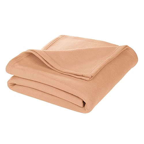 BREVARD 300 TC Solid/Plain Light Weight Polar Fleece Single Panipat Famous Warm or Hot AC Blanket (60X90 Inches, Beige)