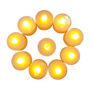 SPARSHMART Isha Flameless and Smokeless Decorative Candles Led Tea Light Candle Perfect for Gifting, House, Light for Balcony Pack of 12