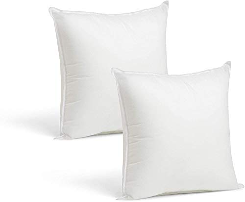 Livasto Unisex 100 GSM Premium Embossed Breathable Polycotton Microfiber Solid White Color Luxury Hotel Collections Super Soft & Fluffy Cushion (Set of 2) (24 x 24 Inch, X- Large)