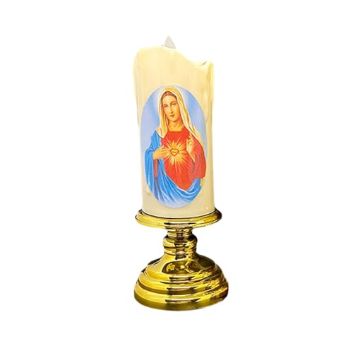 ATORSE® Flameless Electronic Candles Lamp LED Prayer for Larterns Wedding Decoration Our Lady