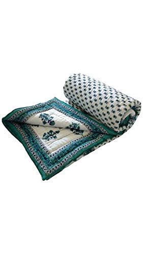 SAMRADHI Traditional Famous Jaipuri Beautiful Floral Print in Multi Colour Jaipuri Rajai/Razai/Quilt Single/Single Bed Quilt/Comforter/AC Quilt/AC Comforter