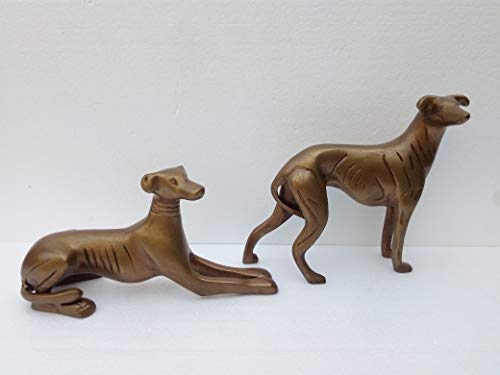 Dog Figurine Greyhound Pair Decorative Statue Sculpture