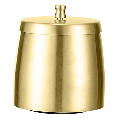 SECRET DESIRE™ Windproof Ashtray with Lid Stainless Steel Rainproof for Smoking Smokers Gold